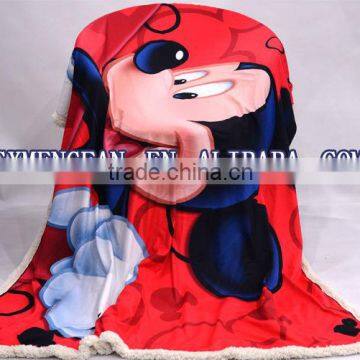 Soft double face fannel and berber fleece Blanket/Throw