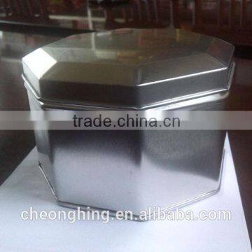 factory Hot sales cosmetic tin box round and octagon.