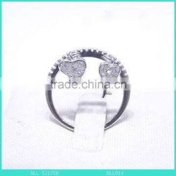 Silver 925 Heart and Key Dangle Charm Ring Hot Sell Cheap Price Silver Ring Jewelry photo-2