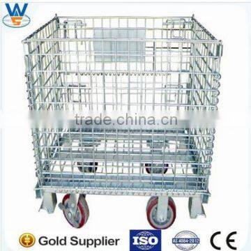 Folding wire mesh container Galvanized Welded Mesh Storage Cage