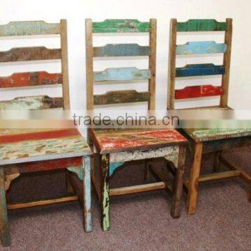 VINTAGE OLD WOOD DINING CHAIRS , HIGH QUALITY RECLAIMED WOOD DINING CHAIRS