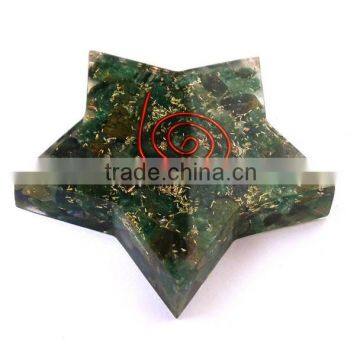 Green Jade Chakra Orgonite Pentagram Star