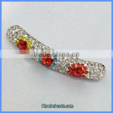 Wholesale Colorful Flower Pattern Tube Design Loose Shamballa Beads CTB-070A