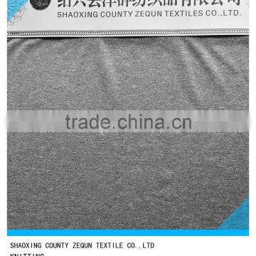150g/sm 100% polyester heather grey knit cation jersey fabric for sport's shirt