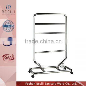 Freestanding barhroom electric heated towel rail with wheel BL8