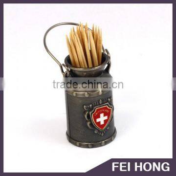 Manufacturer your design antique nickel Toothpick tank/toothpick holder