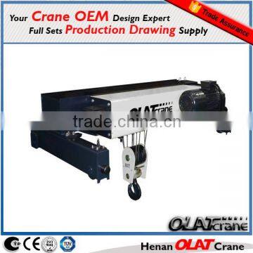 3D Design Drawing Customizable European type traveling electric hoist fit for overhead crane