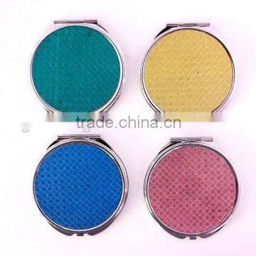 2014 new style Checked cloth silver makeup mirror,MD209