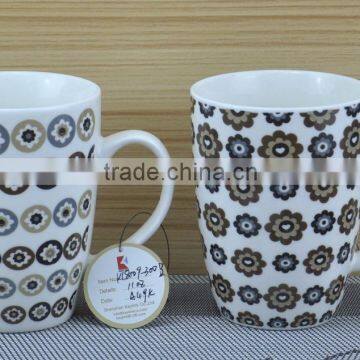 11OZ tiny flower design full decal print coffee cups, shiny surface new bone china mug, KL8009-300B