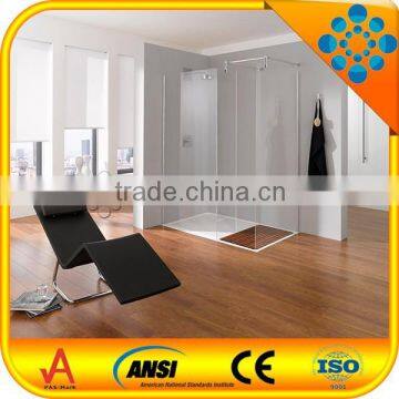 certificate approved aluminum frameless sliding clear/stained tempered glass sliding shower door