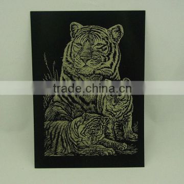 EN71 Certification Engraving card/Scratch art foil paper/foil card/Scratch foil paper engraving art MD11944