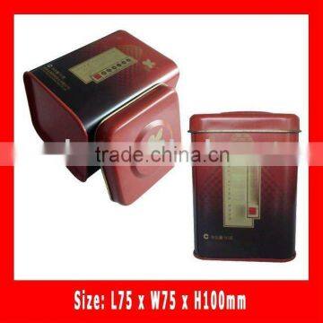 Square and Chinese tea tin box