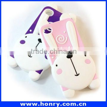 Loverly Soft 3D rabbit shaped silicone case for iphone5