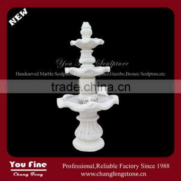 Carved White Marble Fountain, Stone Fountain