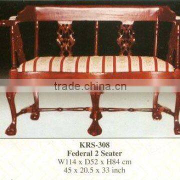 Federal 2 Seater Mahogany Indoor Furniture