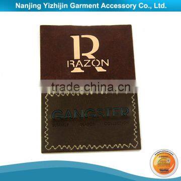 Hot Selling Jeans PU Embossed Metal Logo Leather Label                        
                                                Quality Choice
