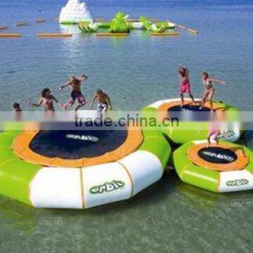 China manufacturer inflatatble water trampoline, used water jumping trampoline, water floating platform