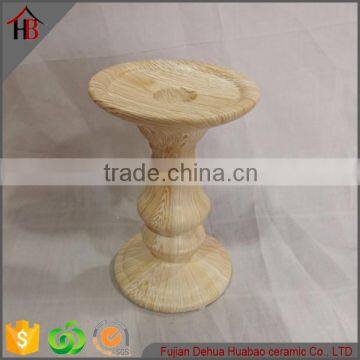 ceramic wooden finish candle holder insert