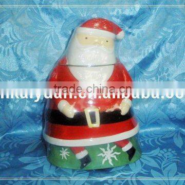 Christmas ceramic candy container