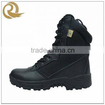 Cheap price army military black leather combat tactical boots with zipper