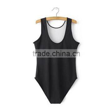 Lady Clothing Backless Black Cat Image Printed Fabric Swimming Wear for Girls photo-2
