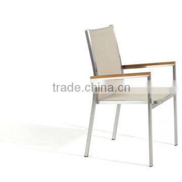 high quality stainless steel fabric stacking chair