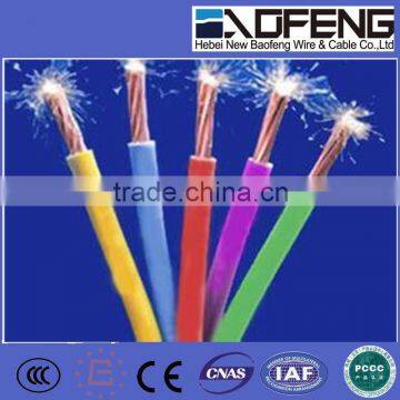 house wire/high voltage cable/copper cable /pvc insulated cable/copper conductor/baofeng cale