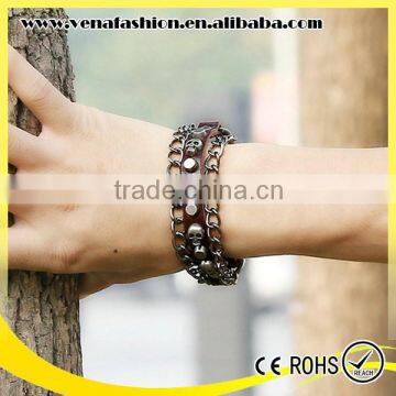 skull making handmade fashion leather bracelet designs