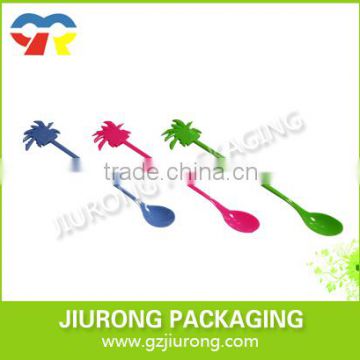 Disposable different colors and shapes plastic cocktail stirrer spoon