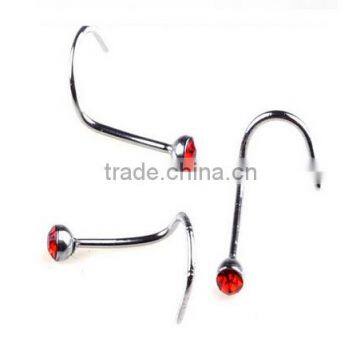 Nose Retainer Rings Studs Hide Piercing Bio Flexible Clear Screw On Gems photo-2