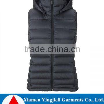 Women winter high quality goose feather down vest with hood