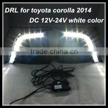 12v 7000k White LED daytime running lights DRL with fog lamp cover for Toyota Corolla 2014 DRL