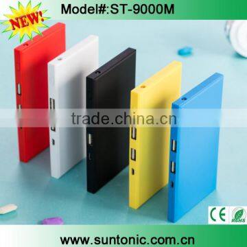 2014 hotselling 9000mah mobile power bank with dual USB port