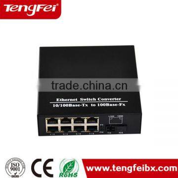 10/100M Single mode 4 or 8 RJ45 port media converter