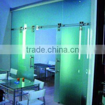 assorted frameless glass sliding door