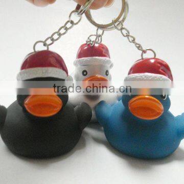 Xmas rubber santa duck chain