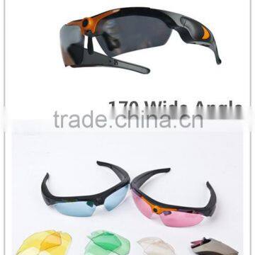 Fashion Design for Sports and Outdoor Glasses Mini HD Hidden Sunglasses Camera With 170 Degree Wide Angle