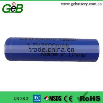 Hot Seller Rechargeable GEB 3.7V2400mah 18650 Li-ion Battery photo-3