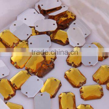 1 Pack Good Price Wholesale 13x18mm Rectangle Sew On Acrylic Stones With Double Holes Plastic Stones With Holes