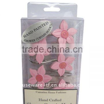 flower design shower curtain hooks(12pcs/set)