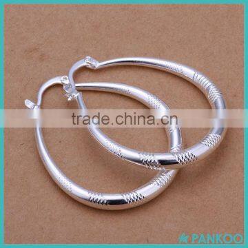 Hot Fashion Jewelry Beautiful Classic 925 Silver Big Hoop Earrings