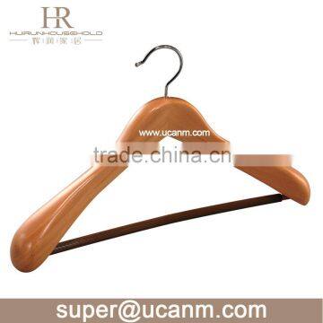 HRW-8603N natural color wooden hanger with bar