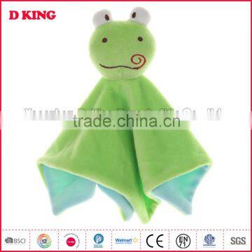 Super soft Plush Velour green frog Baby Comforter