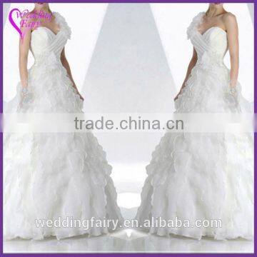 Newest product fashionable sleeveless lace bridal dress made in china