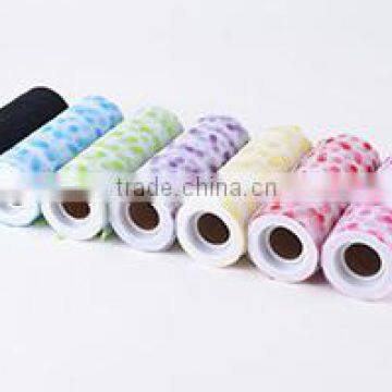 multicolor flocking patterns little dot flower organza rolls