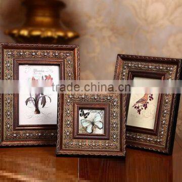 Premium quality Top-level Decorative archaistic wooden picture Rahmen Handmade baroque Antique Natural solid wood photo frame