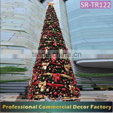 Factory hot sale giant artificial led christmas tree with decoration