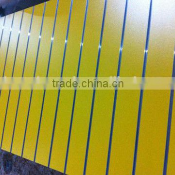 Surface decorative yellow color slatwall high mdf panel