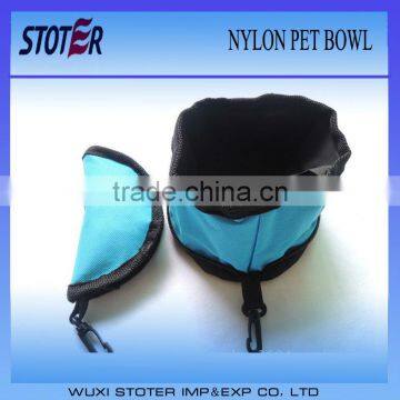 nylon foldable pet bowl with zipper