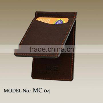 Leather money clip